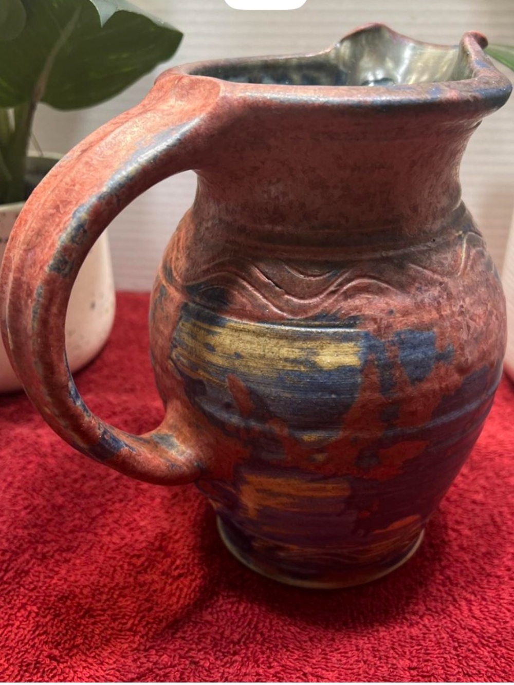 Vintage Michael Kennedy Sligo Pottery Pitcher Irish Studio Art Ceramics Fish Wav